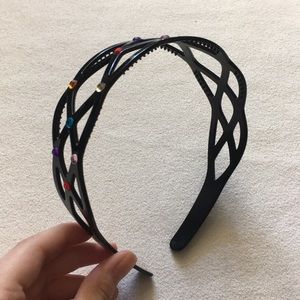 🎃Black Headband With Rainbow Gems